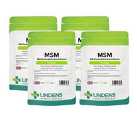 Lindens MSM 1000mg - 360 Vegan Tablets (4 x 90 Pack) 1-A-Day - UK Made - Rich in Sulphur, Joint Support, Tissue, Enzyme, Compound Support | Natural Sulfur | (Methylsulfonylmethane) | 12+ Months Supply