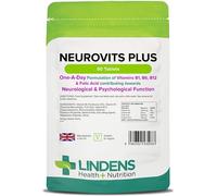 Lindens - Neurovits Plus Tablets, 90 Pack - One A Day - UK Made, Psychological & Nervous Function, Tiredness & Fatigue - Vitamin B1, B6, B12 & Folic Acid - Letterbox Friendly - Vegan