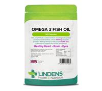 Lindens Omega 3 Fish Oil Capsules - 90 Pack - 3,000mg Daily Intake - UK Made - Supports Normal Function of Healthy Heart, Brain & Eyes - GMP & Letter