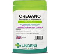 Lindens Oregano Oil 25mg - 100 Capsules - UK Made - Natural Source of Phenolic Acids and Flavonoids - Origanum Vulgare - Easy Swallow & Rapid Release - 3+ Months Supply - GMP & Letterbox Friendly