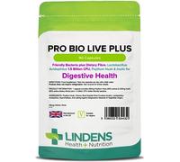 Lindens - Pro Bio Live Plus Dietary Fibre - 90 Capsules - UK Made - Lactobacillus Acidophilus, 1.5 Billion CFU with Psyllium Husk & Inulin, Healthy Digestion - Letterbox Friendly, Vegan