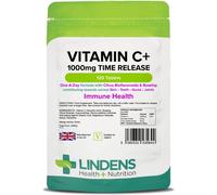 Lindens Vitamin C+ 1000mg - 120 Tablets - Time Release Tablets with Citrus Bioflavonoids and Rosehip - Contributes to Immune System Health, Reduces T