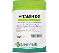 Lindens Vitamin D3 4000IU - 360 High Strength Capsules - Supports Healthy Immune System & Calcium Absorption - One-A-Day Capsule - 12 Month Supply - UK Manufacturer & Letterbox Friendly