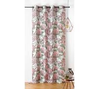 Linder Floral/Nature Style Curtain with Rifle Cannon Eyelets - Duck Egg Pink and White - Dimensions 140 x 240 cm - 87% Polyester 12% Cotton 1% Other Fibres - Hydrangea Collection