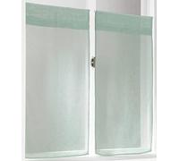 Linder Kaolin 0169/41/427 Pair of Straight Window Curtains with Rod Pocket 45 x 90 cm Clear Point Sea Green