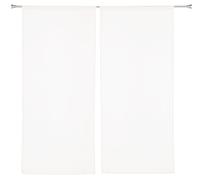 Linder Pair of Curtains with Rod Pocket 60 x 140 cm Azure White 100% Polyester Oeko Tex Certified Woven and Dyed in France Frosted Muslin Collection