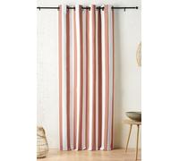 Linder Ponant Collection Outdoor Curtain with Pop Design Summer Style Coral Orange with Eyelets and Anti-Oxidant Gun Barrel Finish 140 x 265 cm 100% Polypropylene