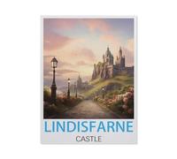 Lindisfarne Castle Vintage Travel Posters，Jigsaw Puzzles 1000 Pieces for Adults, Classic Puzzle Kids Puzzle Challenging And Difficult Puzzles for Adults And Teens（50x70cm）-K99