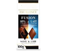 Lindlt Excllence Fusion Dark 85%, Sea Salt & Milk - 100g Pak of 8