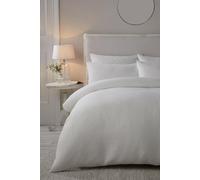 Serene - White Waffle Duvet Cover - Single Bedding Size (140 x 200cm) - Soft Touch - Luxury White Bedding - Grid Pattern Textured Duvet Cover in White - Puckered Bedding - Lindly Collection