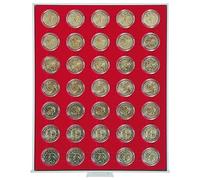 Lindner 2530 Coin Box-Gray / red insert