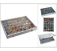 Lindner 4890-45 ALU Collectors Showcase Display Case 45 Compartments 36x49x40mm