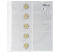 LINDNER Das Original Pre-printed sheet Karat 2 Euro commemorative 'Hamburg 2023' from the German States series 2023-2038
