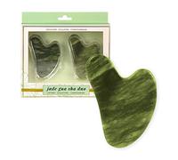 Lindo Jade Gua Sha Duo Facial Massage Tool, 100% Natural Jade Stone Beauty Tool for Face Lifting, Sculpting and Contouring Face and Body, Anti-Aging Skincare, 2 Pack