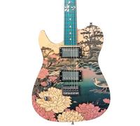 Lindo Left Handed Koya Electric Guitar | Composite Neck | Luminous Inlays | Japanese Wilderness Graphic Art Finish
