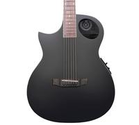 Lindo Left-Handed Neptune V1 Matte Black Electro Acoustic Guitar with F-4T Preamplifier LCD Tuner and Padded Gig Bag