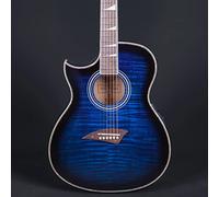 Lindo LEFT HANDED ORG SL Slim Blue Electro Acoustic Guitar with Preamp and LCD Tuner