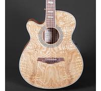 Lindo Left Handed PBEQ Piebald/Burl Ash Electro-Acoustic Guitar and Padded Gigbag