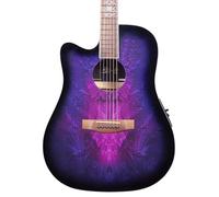 Lindo LEFT HANDED Swallow Electro Acoustic Guitar in Purple Preamp Digital Tuner/EQ and Padded Gigbag