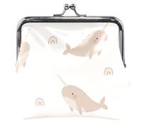 Lindo Narwhals Personalized Women Wallet Leather Buckle Kiss Closure Cute Narwhals Beige One Size Fits All Cute Narwhals Beige One Size Fits All Classic, Cute Narwhals Beige, UNITALLA, Classic
