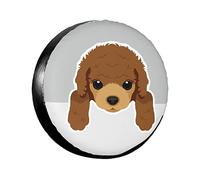 Lindo Perro Caniche De Dibujos Animados Funda Para Neumático Impermeable Funda Para Neumáticos De Repuesto Durable Neumático Repuesto Cubierta Para Remolques Trailer Travel