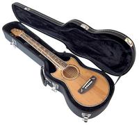 Lindo Voyager Acoustic Travel Guitar Hard Case | Plush Lined | Lockable - Black (Guitar Not Included)