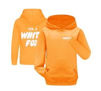LindoMaker Kids Girls Boys Hoodie Plain Sweatshirt Pullover Shirt Fleece Hooded Jumper Long Sleeve Tshirts Fox Letter Printed Unisex School Warm Coats with Pockets (Orange, 15-16 Years)