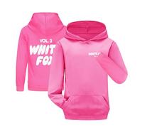 LindoMaker Kids Girls Boys Hoodie Plain Sweatshirt Pullover Shirt Fleece Hooded Jumper Long Sleeve Tshirts Fox Letter Printed Unisex School Warm Coats with Pockets (Hot Pink, 11-12 Years)