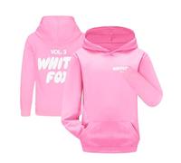 LindoMaker Kids Girls Boys Hoodie Plain Sweatshirt Pullover Shirt Fleece Hooded Jumper Long Sleeve Tshirts Fox Letter Printed Unisex School Warm Coats with Pockets (Pink, 11-12 Years)