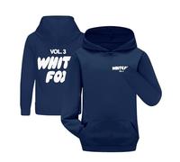 LindoMaker Kids Girls Boys Hoodie Plain Sweatshirt Pullover Shirt Fleece Hooded Jumper Long Sleeve Tshirts Fox Letter Printed Unisex School Warm Coats with Pockets (Navy, 13-14 Years)