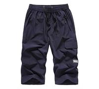 LindoMaker Plus Size Cargo Shorts for Men Big and Tall Quick Dry Workout Hiking Outdoor Stretchy Casual Summer Shorts with Pockets (Dark Blue,8XL)