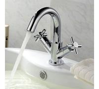 Lindon Mixer Basin Mono Cross Head Tap & Waste Chrome