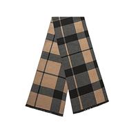 Lindoro Men's Cozy Tartan Check Merino Wool Scarf, Long Warm Lightweight Winter Classic Scarves w/Gift Box (Camel Checked)