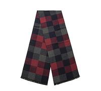 Lindoro Men's Cozy Tartan Check Merino Wool Scarf, Long Warm Lightweight Winter Classic Scarves w/Gift Box (Multi Checked)