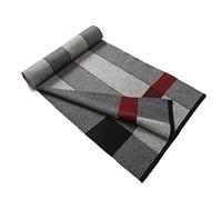 Lindoro Merino Wool Scarf for Men, Tartan Warm Lightweight Plaid Winter Long Scarves w/Gift Box (Black & Grey)