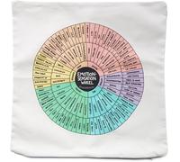 Lindsay Braman Studios Parent Emotion Sensation Wheel Throw Pillow Cover - 100% Cotton Canvas from The Artist - Therapy Office Home Classroom - Mindfulness Somatic Aid (Classic) (Original Design)