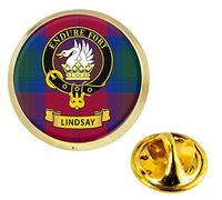 Lindsay Scottish Clan Crest Lapel Pin Badge in Gold Colour Product Of Scotland
