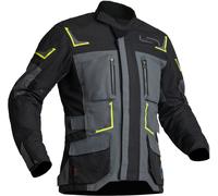 Lindstrands Myrvik waterproof Motorcycle Textile Jacket, black-grey-yellow, size 56 for Men