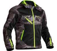 Lindstrands Rexbo Camo, textile jacket waterproof 52 Black/Grey/Neon-Green