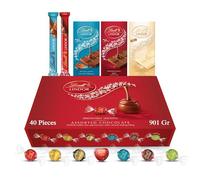 Lindt Chocolates Gift Box - 901g (40-Piece Set) - Assorted Chocolate Bars & Truffles, Lindor Chocolate Hamper, Birthday Gifts for Women and Men, Thank You or Xmas Gifts