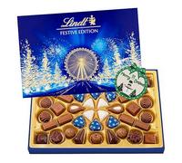 Lindt Chocolates Gift Box for Couple Gifts - Festive Edition of Milk, Dark & White Chocolate Gift Box 469g with Christmas Tree Decoration. Christmas Gifts for Women, Stocking Fillers, Birthday Gifts