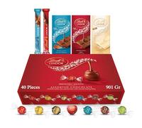 Lindt Christmas Chocolates Gift Box - 901g (40-Piece Set) - Assorted Chocolate Bars & Truffles, Lindor Chocolate Hamper, Ideal Xmas Gift Box for Friends and Family, Boyfriends or Girlfriends
