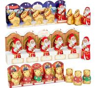 Lindt Christmas Milk Chocolate Mixed Selection 5 Pack 50g - Pick Your Quantity - Santa, Christmas Sleigh & Teddy Figures - Festive Chocolate Gifts