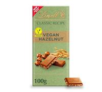 Lindt CLASSIC RECIPE Hazelnut Vegan Chocolate Bar, 100g - Smooth Vegan Oat Chocolate with Gently Roasted Hazelnut Pieces