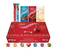 Lindt Congratulations Chocolates Gift Box - 901g (40-Piece Set) - Assorted Chocolate Bars & Truffles, Perfect as a Thank You Gift and Celebration Hamper for Friends, Colleagues, or Loved Ones