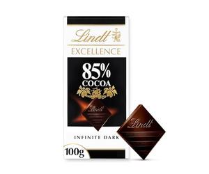 Lindt Excellence 85 Percent Cocoa Dark Chocolate Bar 100 g (Pack of 20)