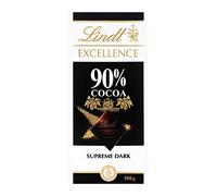 Lindt Excellence 90% Cocoa Dark Supreme Noir Chocolate Bar, 2 x 100 g