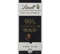 Lindt Excellence 99 Percent 50 g (Pack of 18)