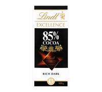 Lindt Excellence Dark 85% Cocoa Chocolate Bar, 100g