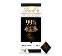 Lindt EXCELLENCE Dark Absolute 99% Cacao Vegan Friendly Chocolate Bar - 50 G (Pack Of 18 Bars)